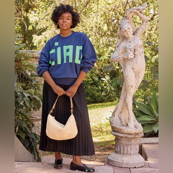 Clare V. Moyen Messenger NWOT cream woven checker - Picture 7 of 7